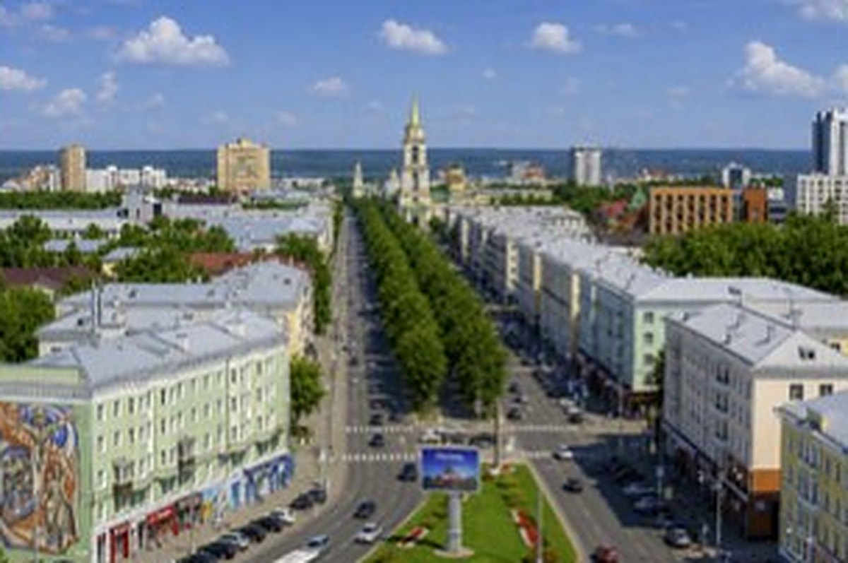 Пермь, Комсомольский проспект с высоты